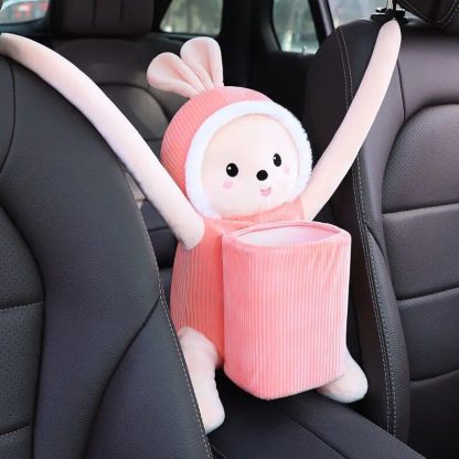 Cute Square Car Trash Bin - No-Lid Hanging Storage for Car Interiors - Image 4