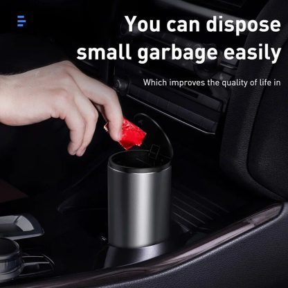 Compact Alloy Car and Office Trash Bin - Image 7