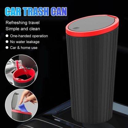 Compact Car Trash Bin with Press Lid - Image 3