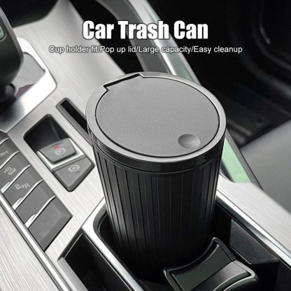 Compact Car Trash Bin with Press Lid - Image 4