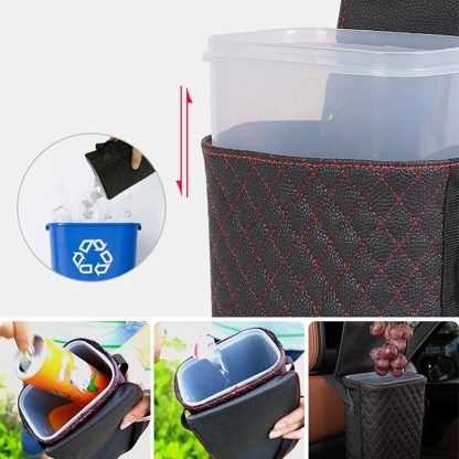 Waterproof PU Leather Car Trash Can - Image 6