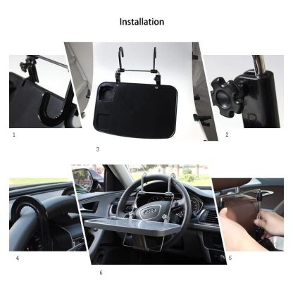 Universal Car Desk and Laptop Holder with Steering Wheel Tray - Image 5