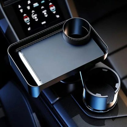 Adjustable Car Cup Holder Tray with Phone Slot and Lap Table - Image 2