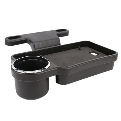 Foldable Car Storage Tray with Dual-Seat Cup & Phone Holder - Image 2