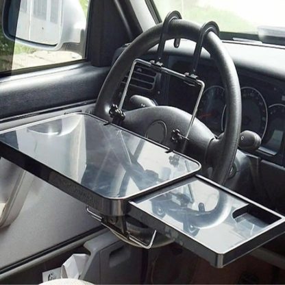 Foldable Car Laptop Desk with Drawer and Drink Holder - Image 3