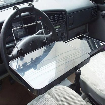 Foldable Car Laptop Desk with Drawer and Drink Holder - Image 4