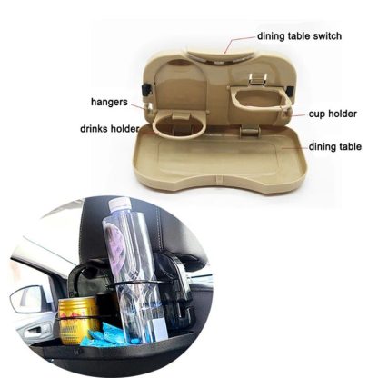 Universal Car Backseat Organizer with Foldable Food and Drink Tray - Image 5