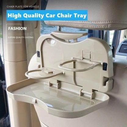 Universal Car Backseat Organizer with Foldable Food and Drink Tray - Image 3