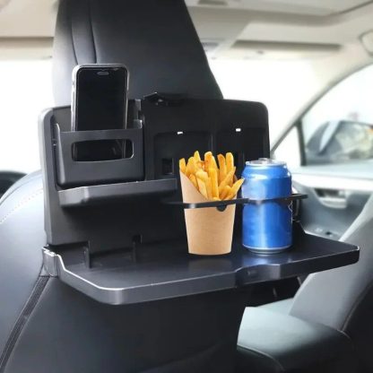 Universal Back Seat Car Tray for Food, Drinks, and Phones - Image 2