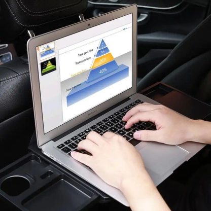 Expandable Car Steering Wheel Desk with Laptop Stand and Dual Drawers - Image 4