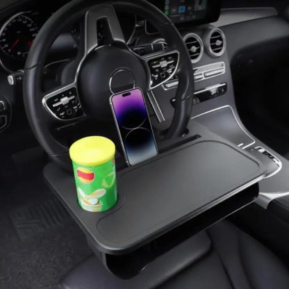 Multi-Use Car Steering Wheel Tray & Seat Gap Organizer - Image 4