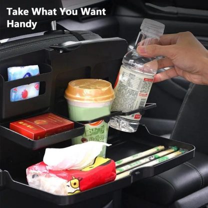 Foldable Car Back Seat Tray with Cup Holder - Image 6