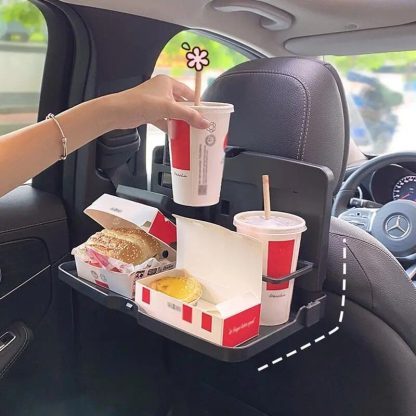 Foldable Car Back Seat Tray with Cup Holder - Image 2