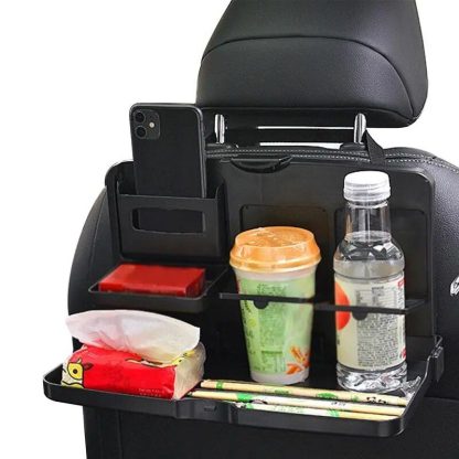 Foldable Car Back Seat Tray with Cup Holder - Image 5