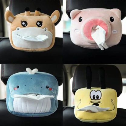 Adorable Plush Animal Car Tissue Holder - Napkin Dispenser for Auto & Home - Image 2