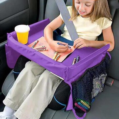 Kids Travel Play & Snack Car Seat Tray Multi-Functional Organizer - Image 4