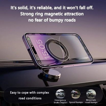 Magnetic Navigation Mobile Phone Car Holder for iPhone - [18 Strong Magnet] 360° Rotation - Image 7