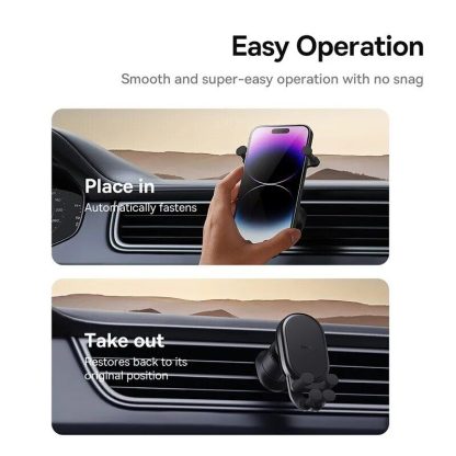 Gravity-Based Stable Car Phone Holder; Universal Air Vent Mount for 5.4-6.7" Smartphones - Image 3