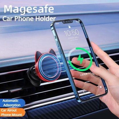 Universal Magnetic Car Phone Mount with Wireless Charging - Image 2