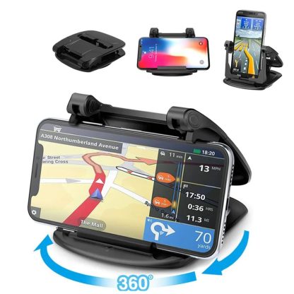 Universal 360° Rotatable Car Dashboard Phone Holder - Non-slip Mat Design for 4.0-6.5" Devices - Image 2