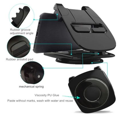 Universal 360° Rotatable Car Dashboard Phone Holder - Non-slip Mat Design for 4.0-6.5" Devices - Image 5