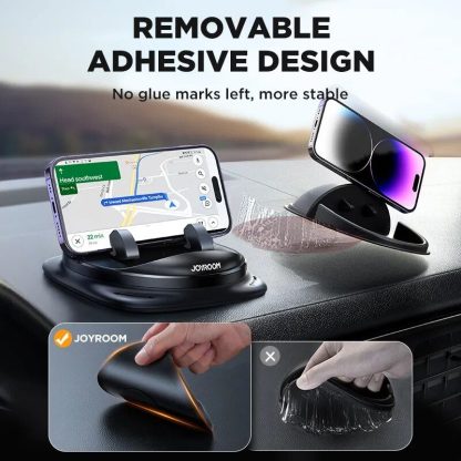 Universal 360° Rotatable Silicone Car Dash Phone Holder with Cable Management - Image 4