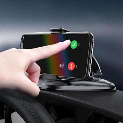 Universal Dashboard & Armrest Car Phone Mount - Sleek Black ABS Holder - Image 3