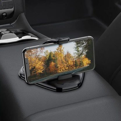 Universal Dashboard & Armrest Car Phone Mount - Sleek Black ABS Holder - Image 7