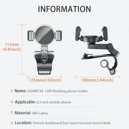 360° Rotating Universal Car Phone Holder with Multi-Placement and Anti-Slip Grip - Image 3