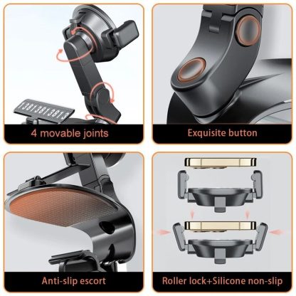 360° Rotating Universal Car Phone Holder with Multi-Placement and Anti-Slip Grip - Image 6