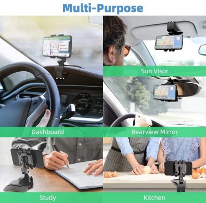 360° Rotating Universal Car Phone Mount - Dashboard & Mirror Holder - Image 7