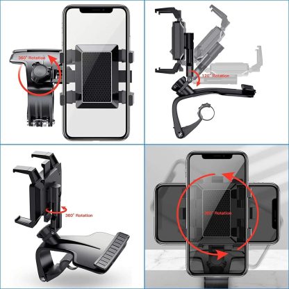 360° Rotating Universal Car Phone Mount - Dashboard & Mirror Holder - Image 6