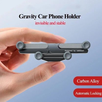 360° Rotating Alloy Car Phone Mount - Universal Air Vent & Dashboard Gravity Phone Holder - Image 2