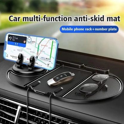 Universal Silicone Car Dashboard Anti-Slip Mat with Phone Holder - Image 3