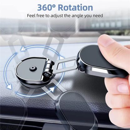 Universal Metal Magnetic Car Phone Holder; 360° Rotatable Smartphone Mount for GPS, iPhone, Samsung and More - Image 4