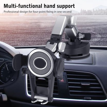 Universal 360° Rotating Car Phone Holder with Suction Cup & Retractable Number Plate Design - Image 4