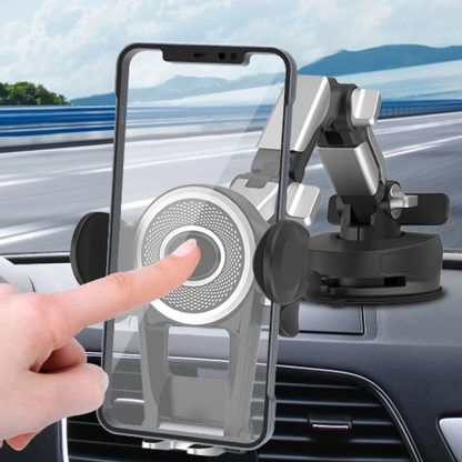 Universal 360° Rotating Car Phone Holder with Suction Cup & Retractable Number Plate Design - Image 3