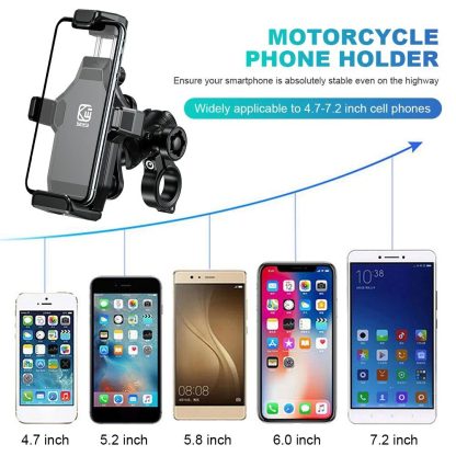 360° Rotating Shockproof Bike & Motorcycle Phone Mount for 4.7-7.2 Inch Devices - Image 7