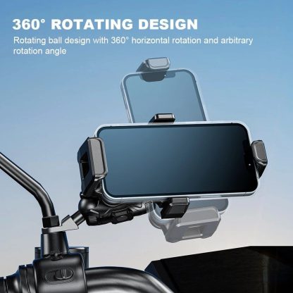 360° Rotating Shockproof Bike & Motorcycle Phone Mount for 4.7-7.2 Inch Devices - Image 5