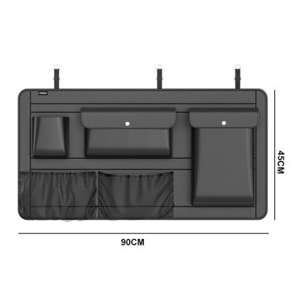 High Capacity Leather Car Storage Organizer with Multi-Use Pockets - Image 6