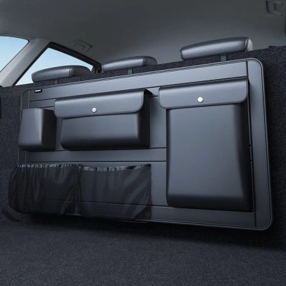 High Capacity Leather Car Storage Organizer with Multi-Use Pockets - Image 3