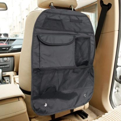 Universal Waterproof Car Seat Back Organizer: Multifunctional Storage in Black - Image 7