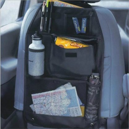 Universal Waterproof Car Seat Back Organizer: Multifunctional Storage in Black - Image 2