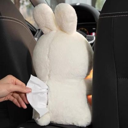 Plush Cartoon Car Tissue Holder & Armrest Organizer - Image 3