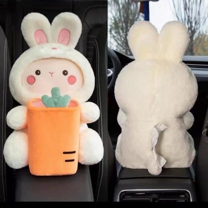 Plush Cartoon Car Tissue Holder & Armrest Organizer - Image 2