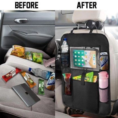 Universal Car Seat Back Organizer with Anti-Kick Mat & Waterproof Protection - Image 3