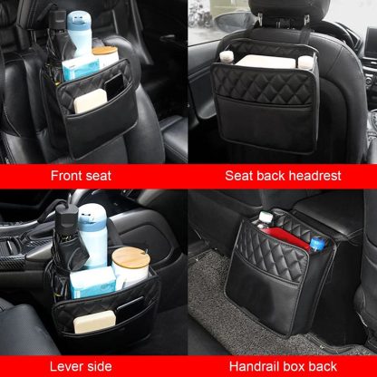 Waterproof Leather Car Backseat Organizer with Phone Pocket - Image 6