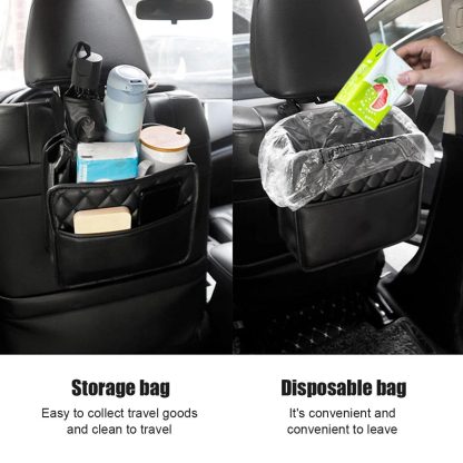 Waterproof Leather Car Backseat Organizer with Phone Pocket - Image 4