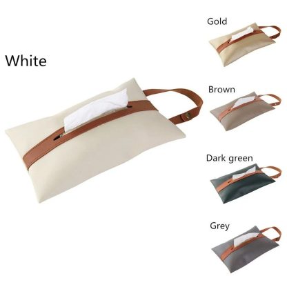 Luxury Leather Car Seat Back Tissue Holder - Image 5