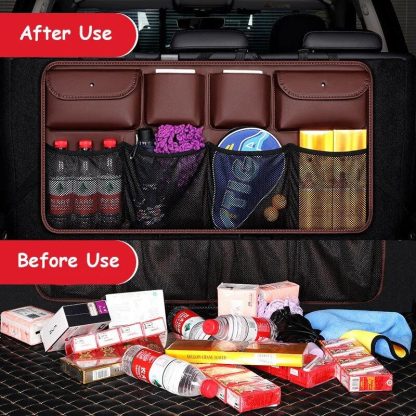 Luxury PU Leather Car Trunk Organizer - Image 3